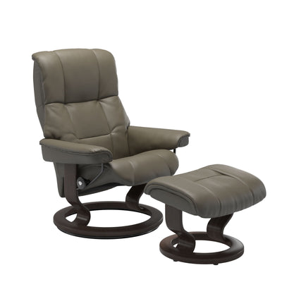 Stressless Mayfair Large Recliner & Ottoman - Classic - Velaro Forest Green - In Stock