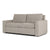 American Leather Clara Comfort Sleeper loveseat sofa size in beige fabric facing angled showing arm detail