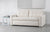 American Leather Clara Comfort Sleeper loveseat sofa size in white fabric facing forward with tufting