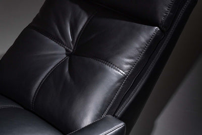 Bison Black Leather stitching detail GALLERY