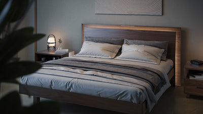 BDI Kava Bed with built in back lights turned on GALLERY