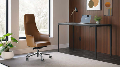 Bolo chair with Luma Sit+Stand Desk in black GALLERY