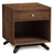 Copeland Astrid One Drawer Night Stand in Natural Walnut Lacquered Finish with Dark Chocolate solid maple legs