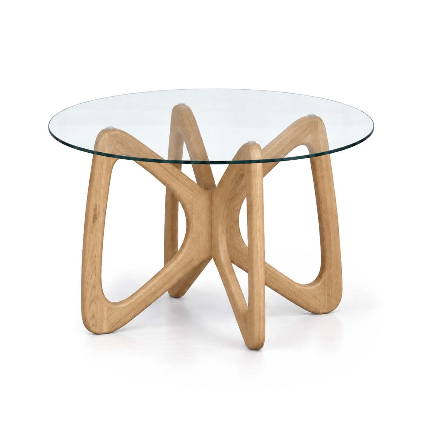 Butterfly Round Glass Top Dining Table