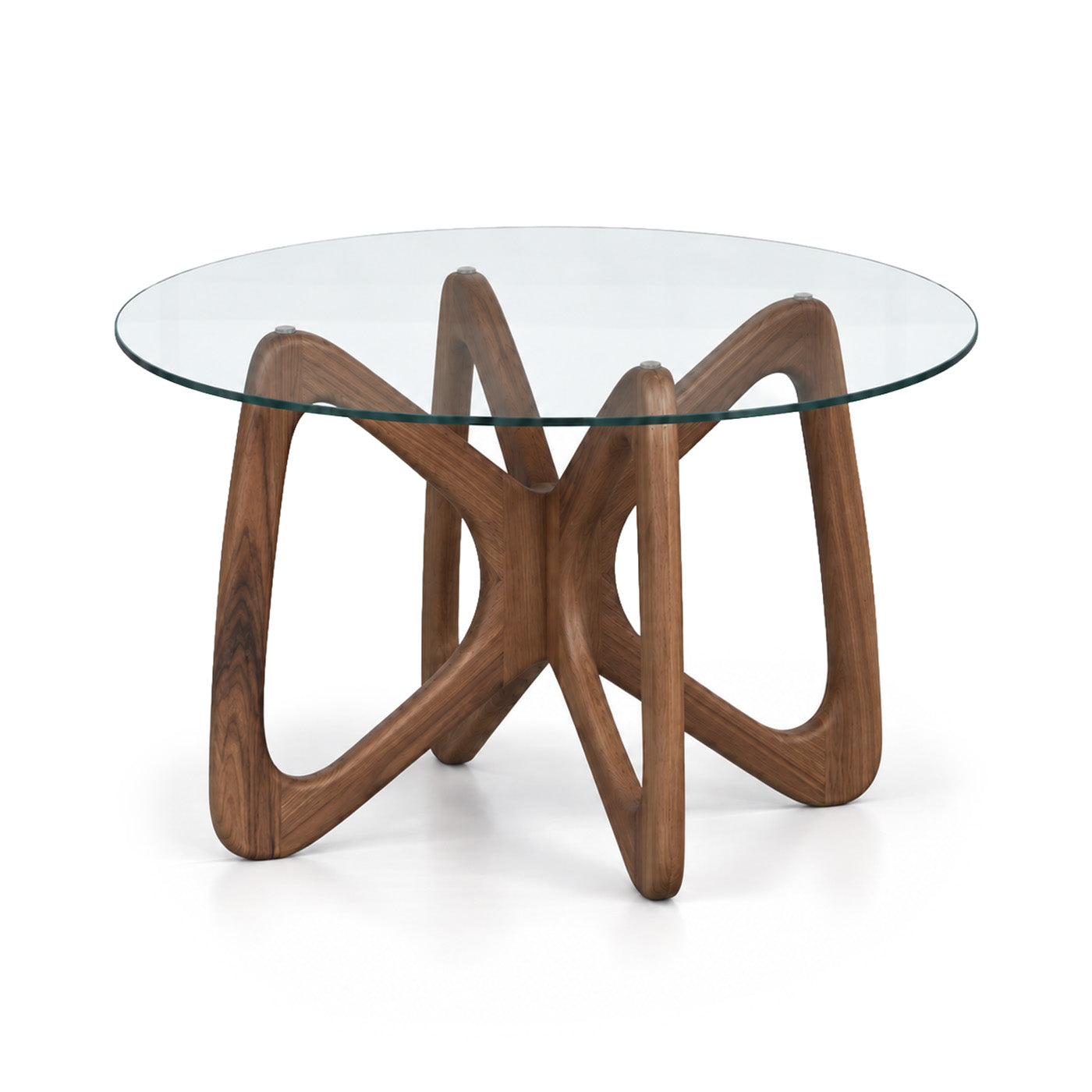 Butterfly Round Glass Top Dining Table