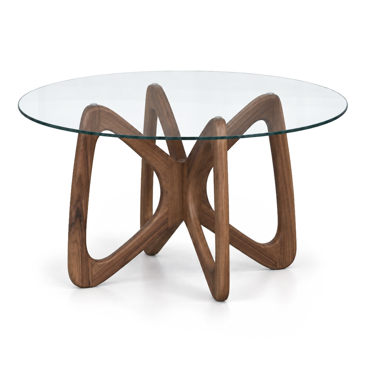 Butterfly Round Glass Top Dining Table