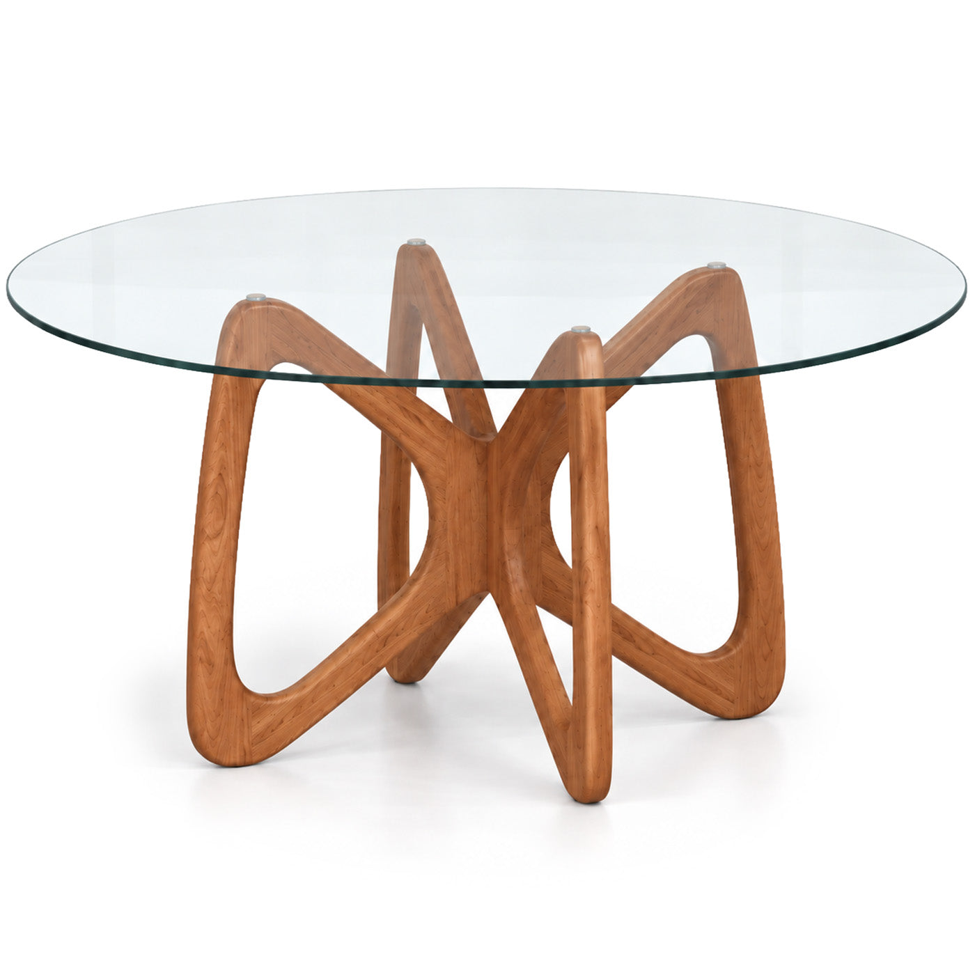Butterfly Round Glass Top Dining Table