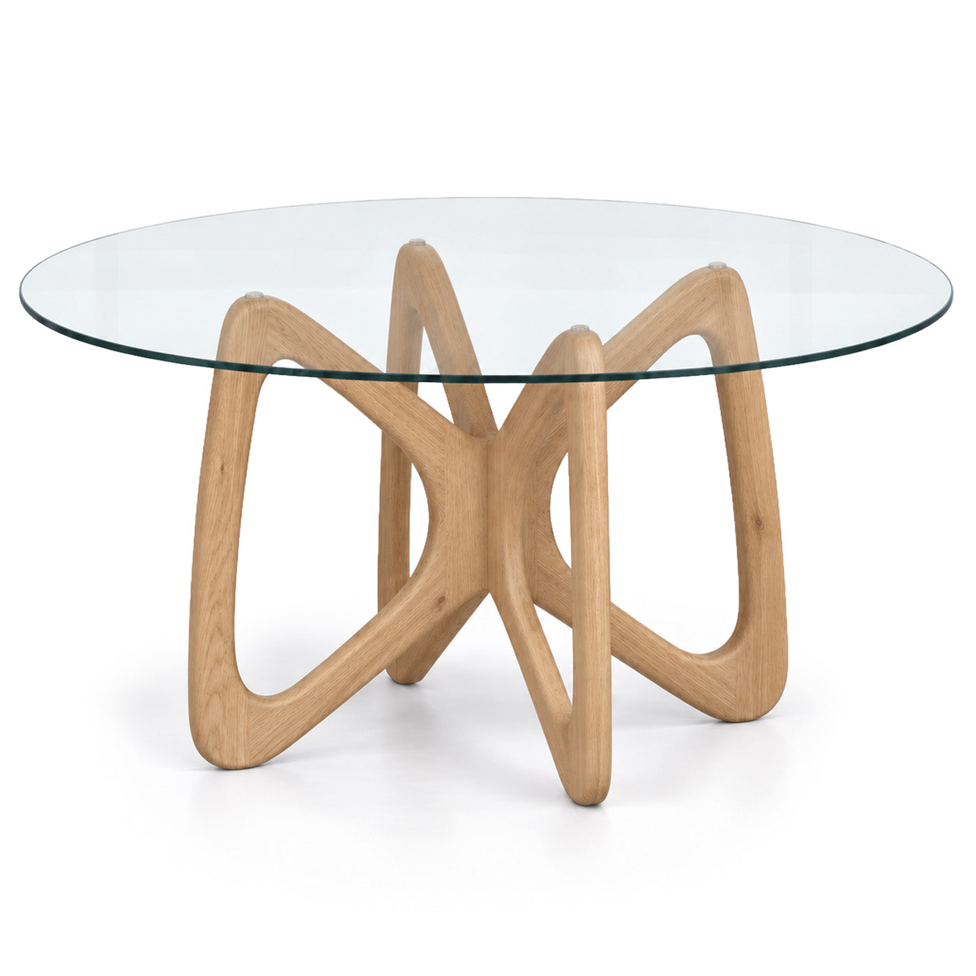 Butterfly Round Glass Top Dining Table