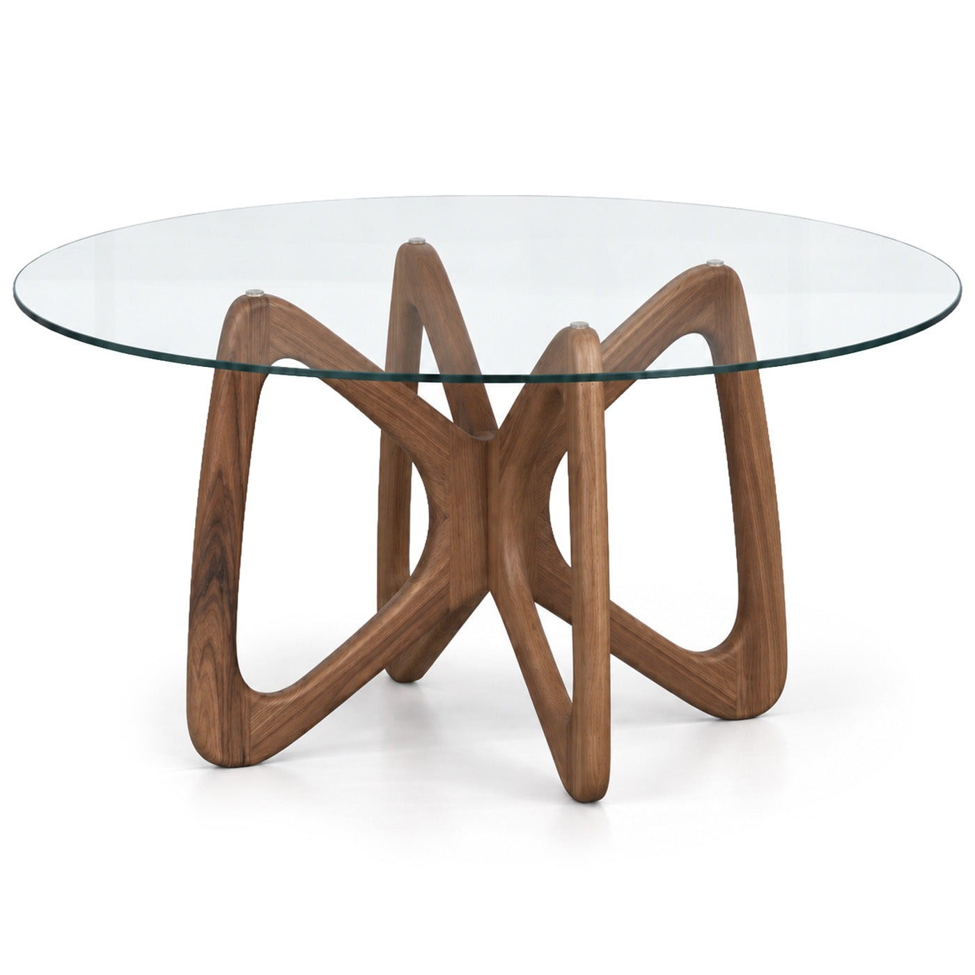 Butterfly Round Glass Top Dining Table