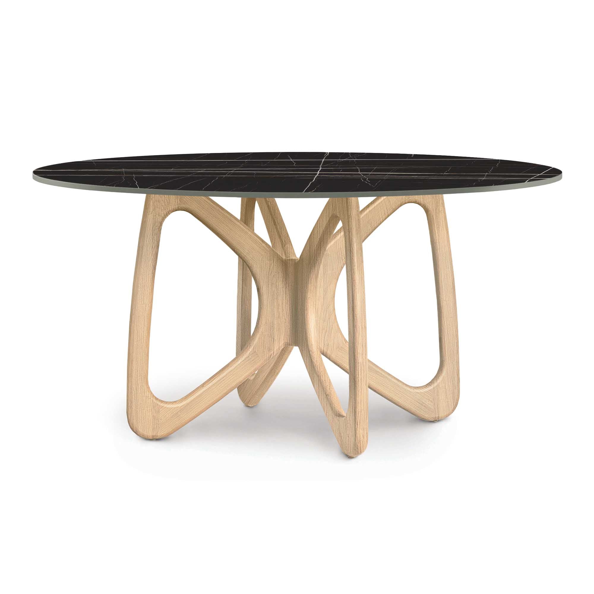Butterfly Round Sintered Stone Top Dining Table