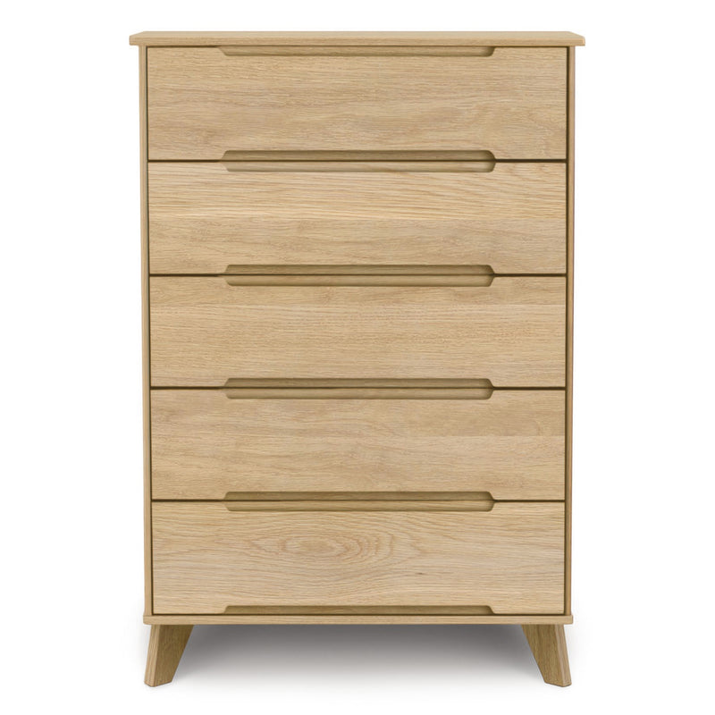 LINN 5 Drawer Dresser in Natural Solid Oak