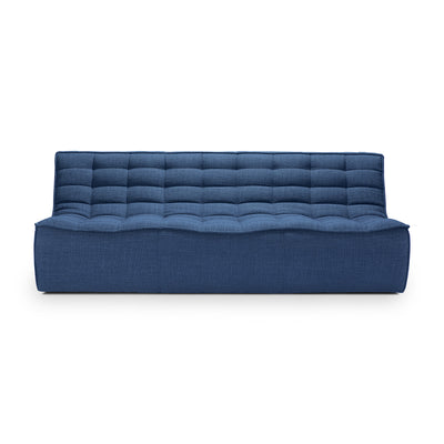 profile picture of three seater shown in blue fabric