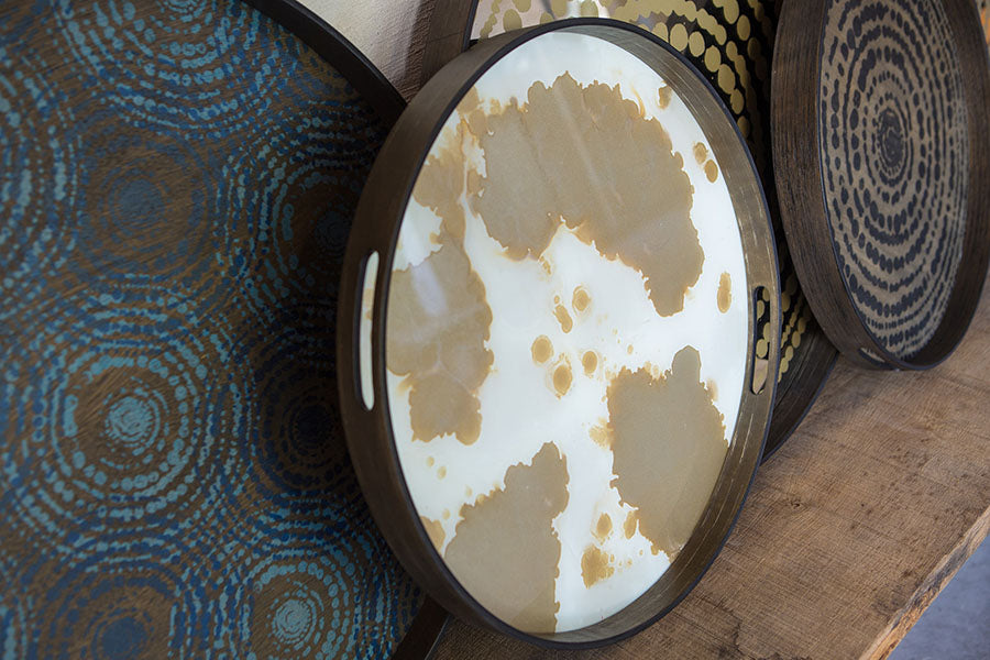 Mist Gold Organic Glass Tray Small