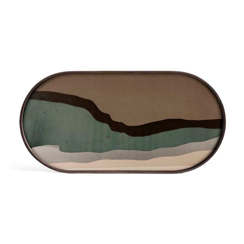 Graphite Wabi Sabi Glass Tray Oblong