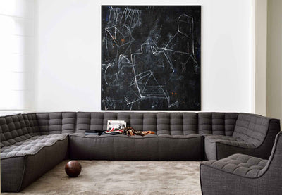 N701 sectional with two corners in dark grey GALLERY