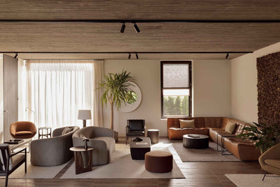 Corner Sectional N701 in Old Saddle Leather with Barrow Pouf and Roller Max GALLERY