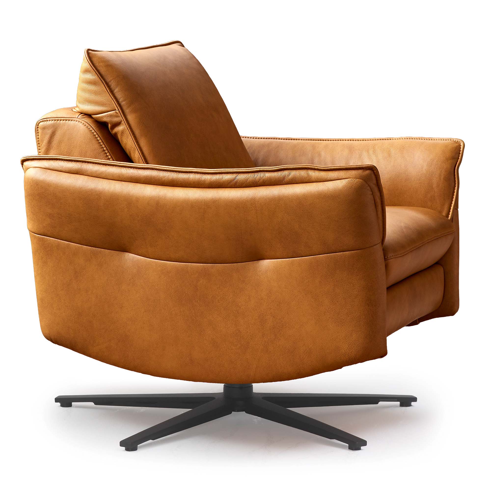 Pelican Swivel Recliner Leather Cognac - Floor Model