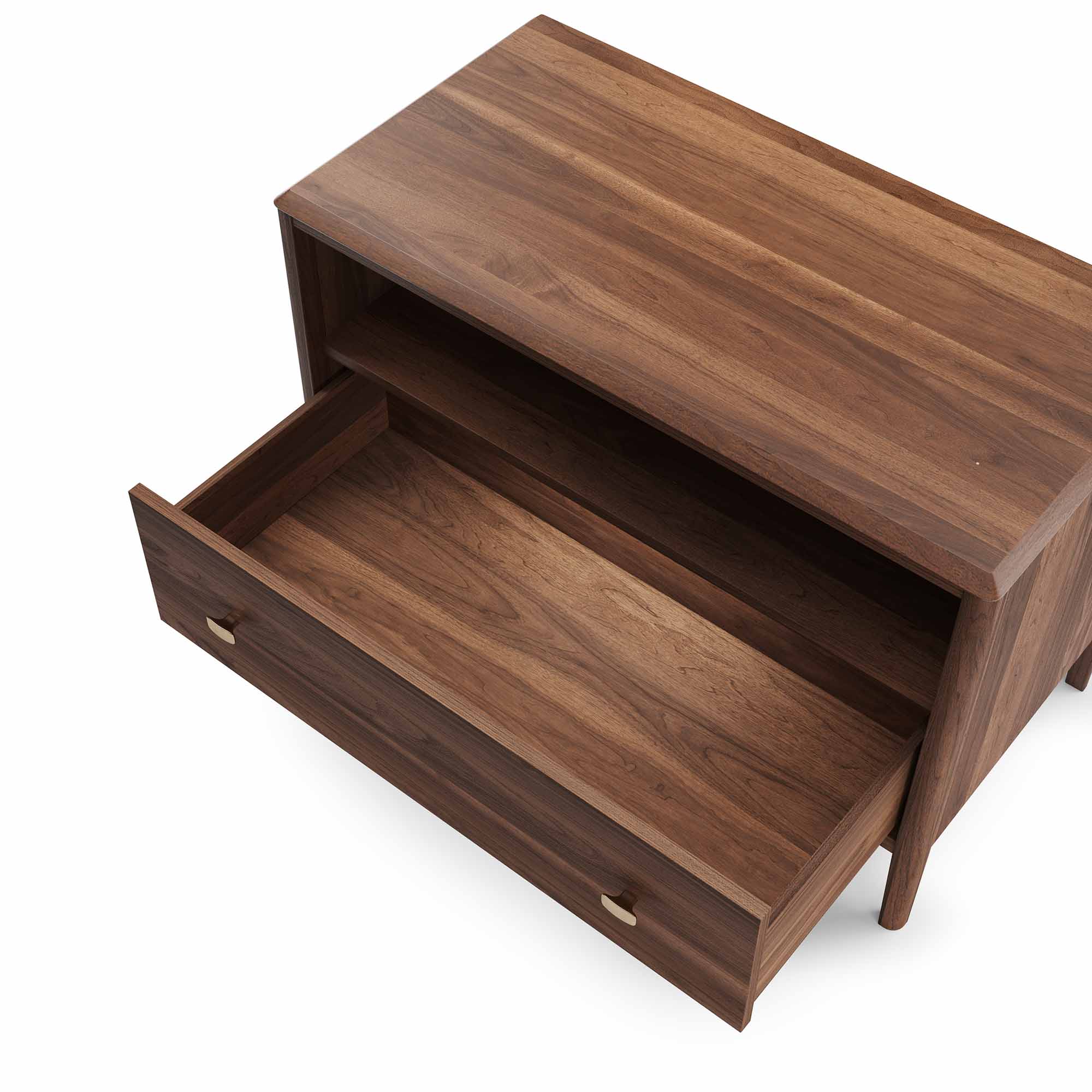 Mobican Luna Wide Walnut Nightstand- Floor Model