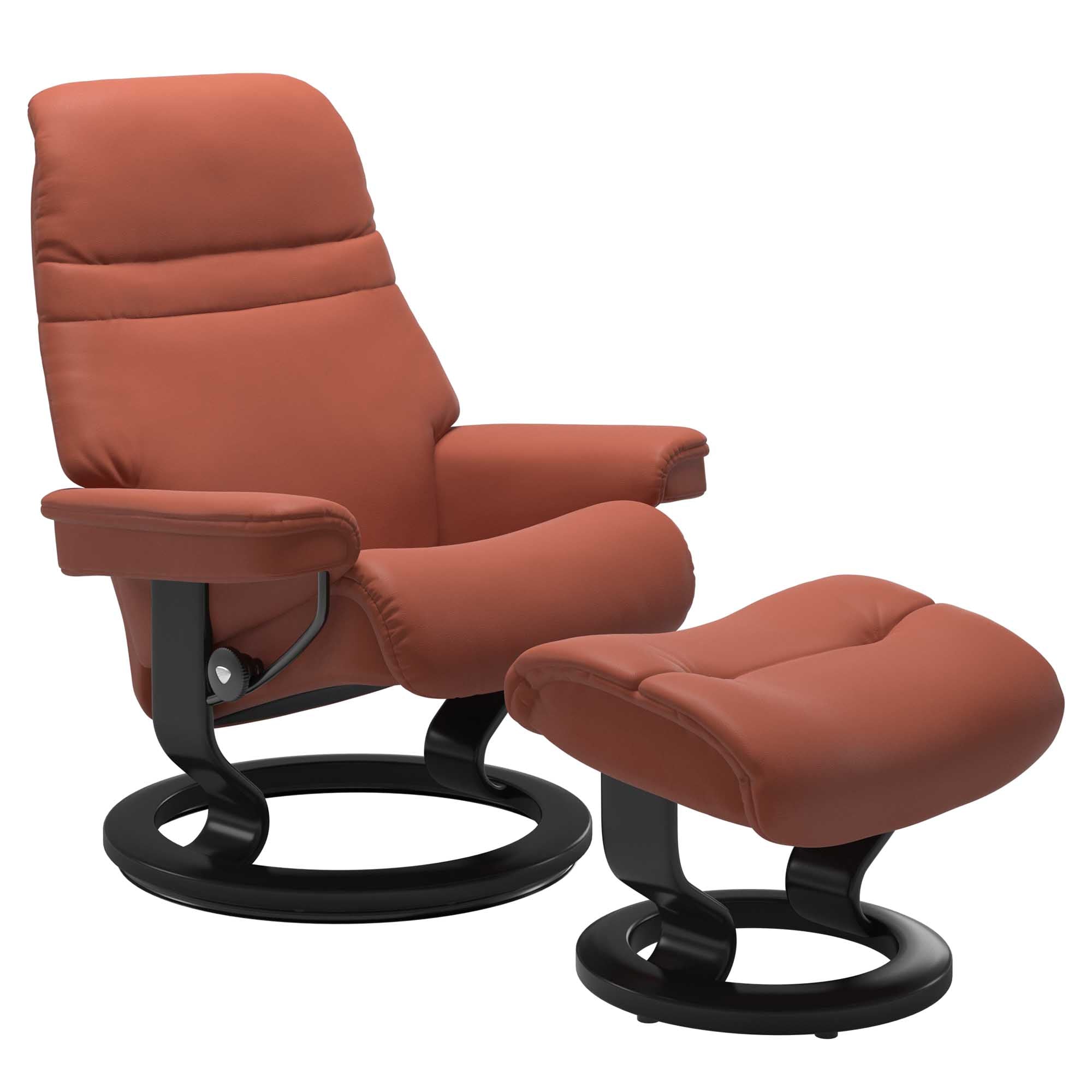 Stressless Sunrise Small Recliner & Ottoman - Classic - Paloma Henna - In Stock