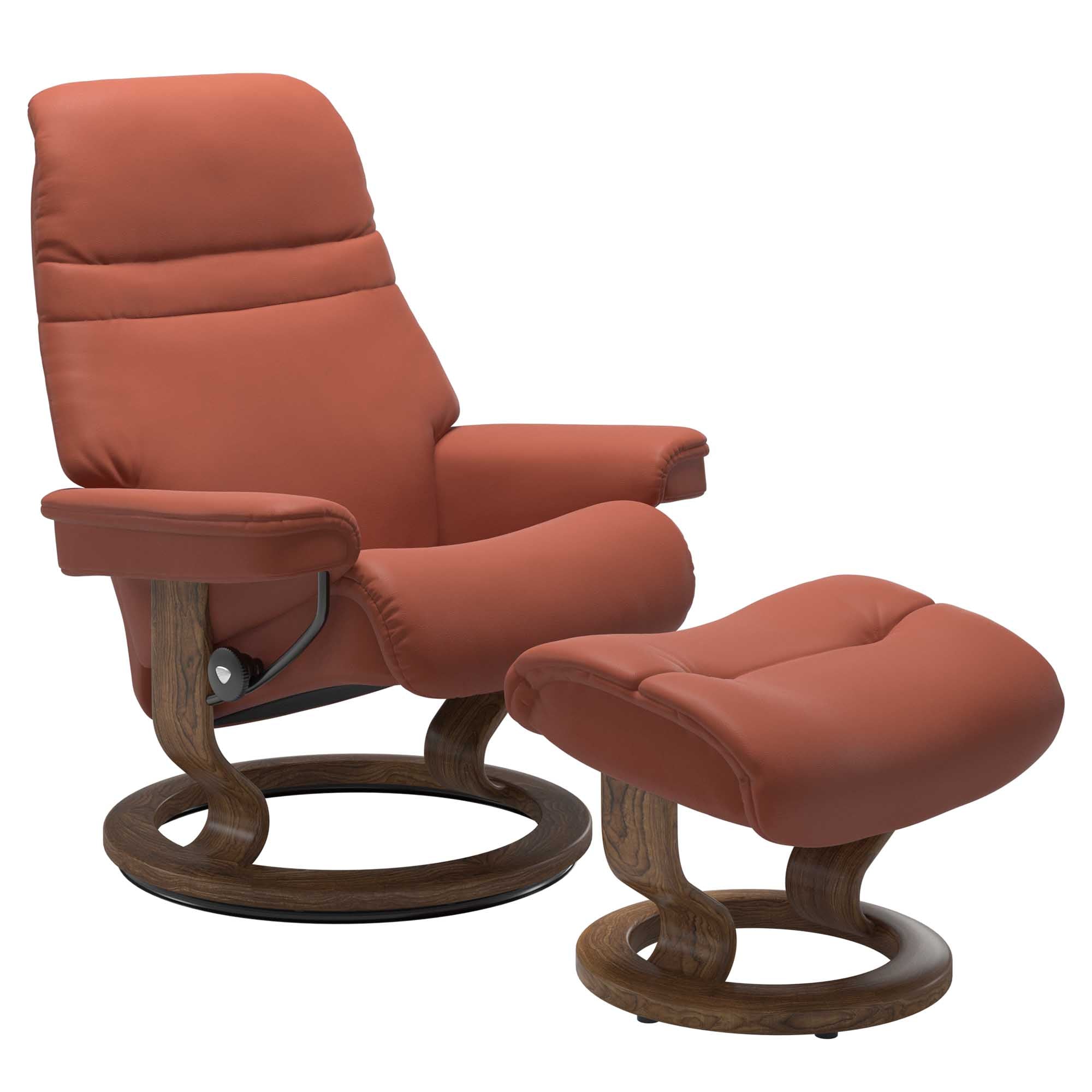 Stressless Sunrise Small Recliner & Ottoman - Classic - Paloma Henna - In Stock