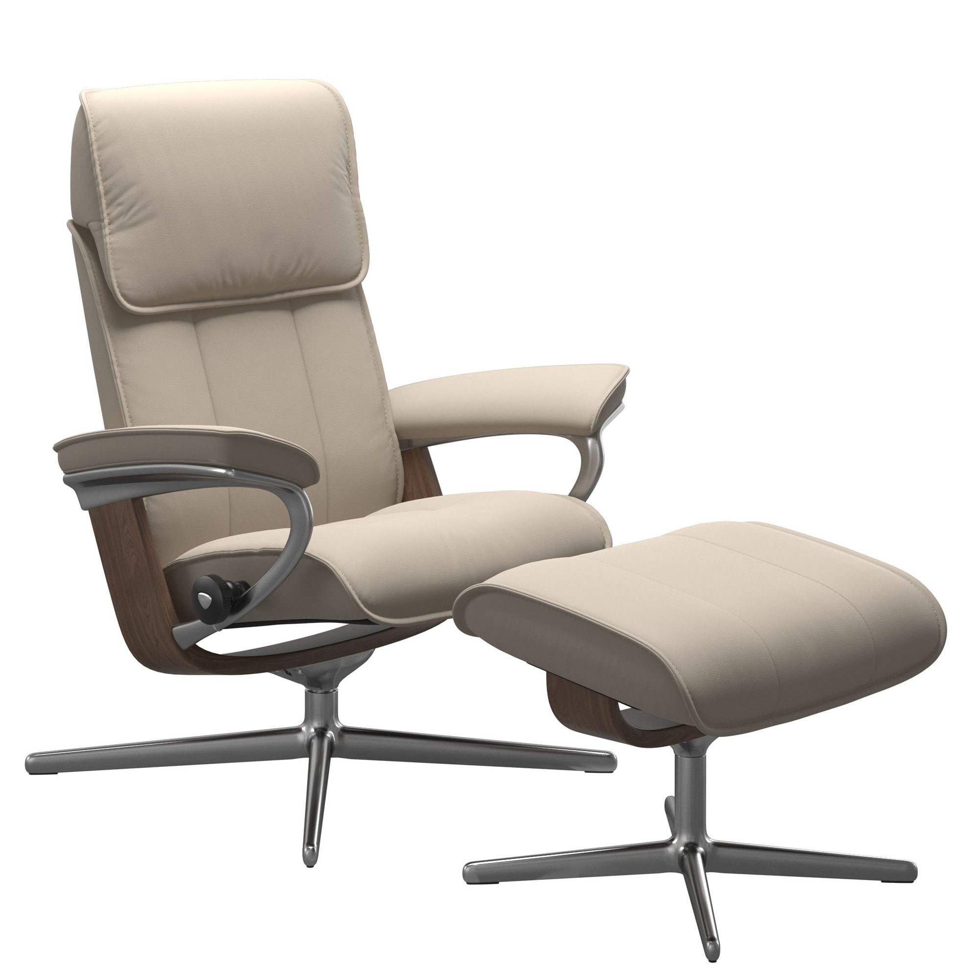 Stressless Admiral Cross Recliner & Ottoman