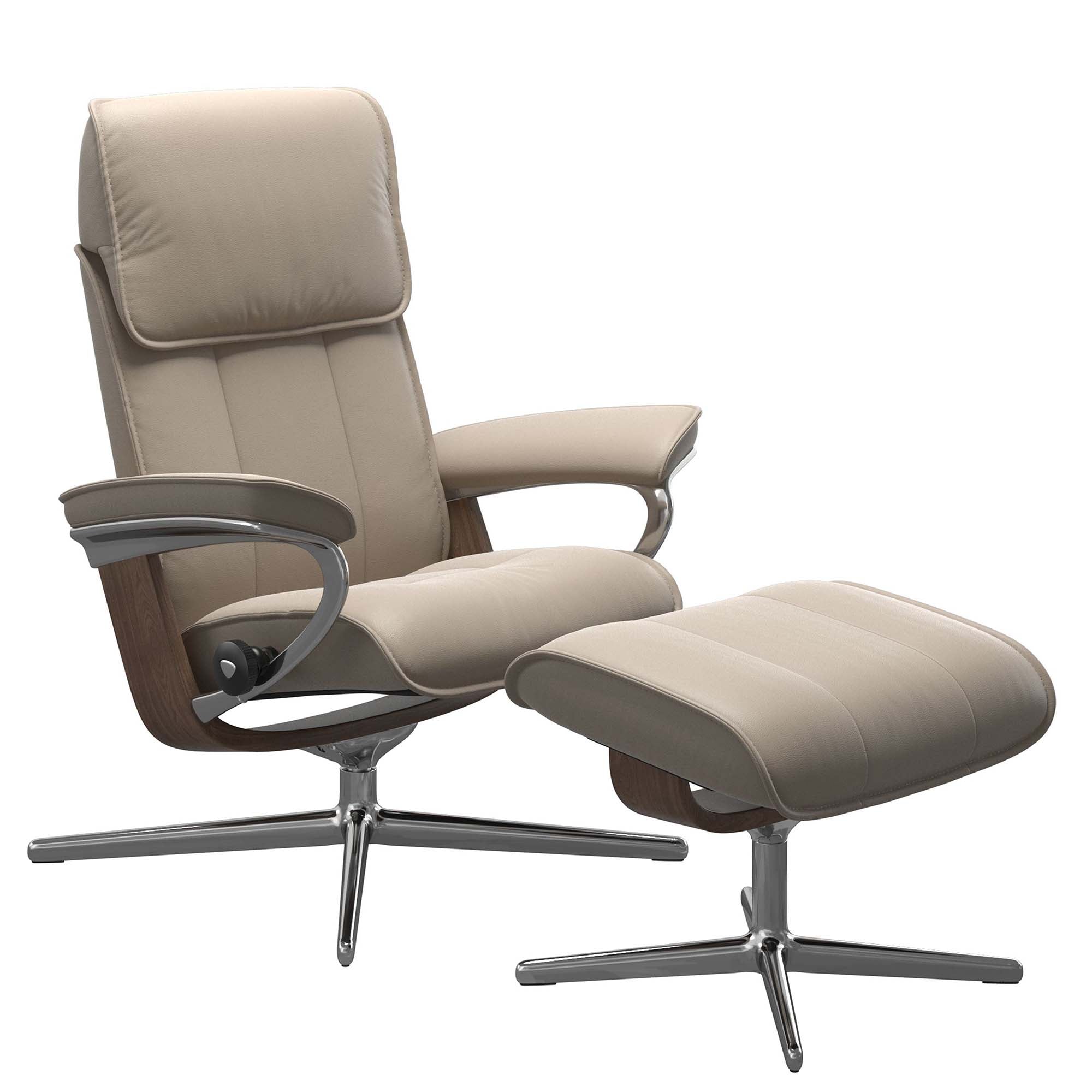 Stressless Admiral Cross Recliner & Ottoman