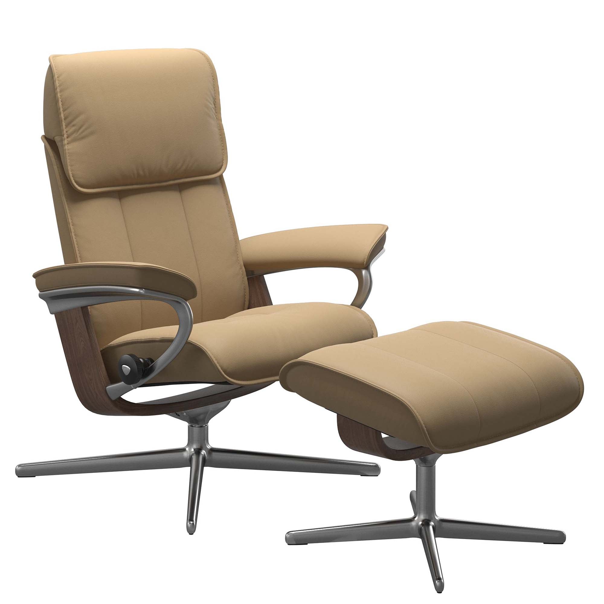 Stressless Admiral Cross Recliner & Ottoman