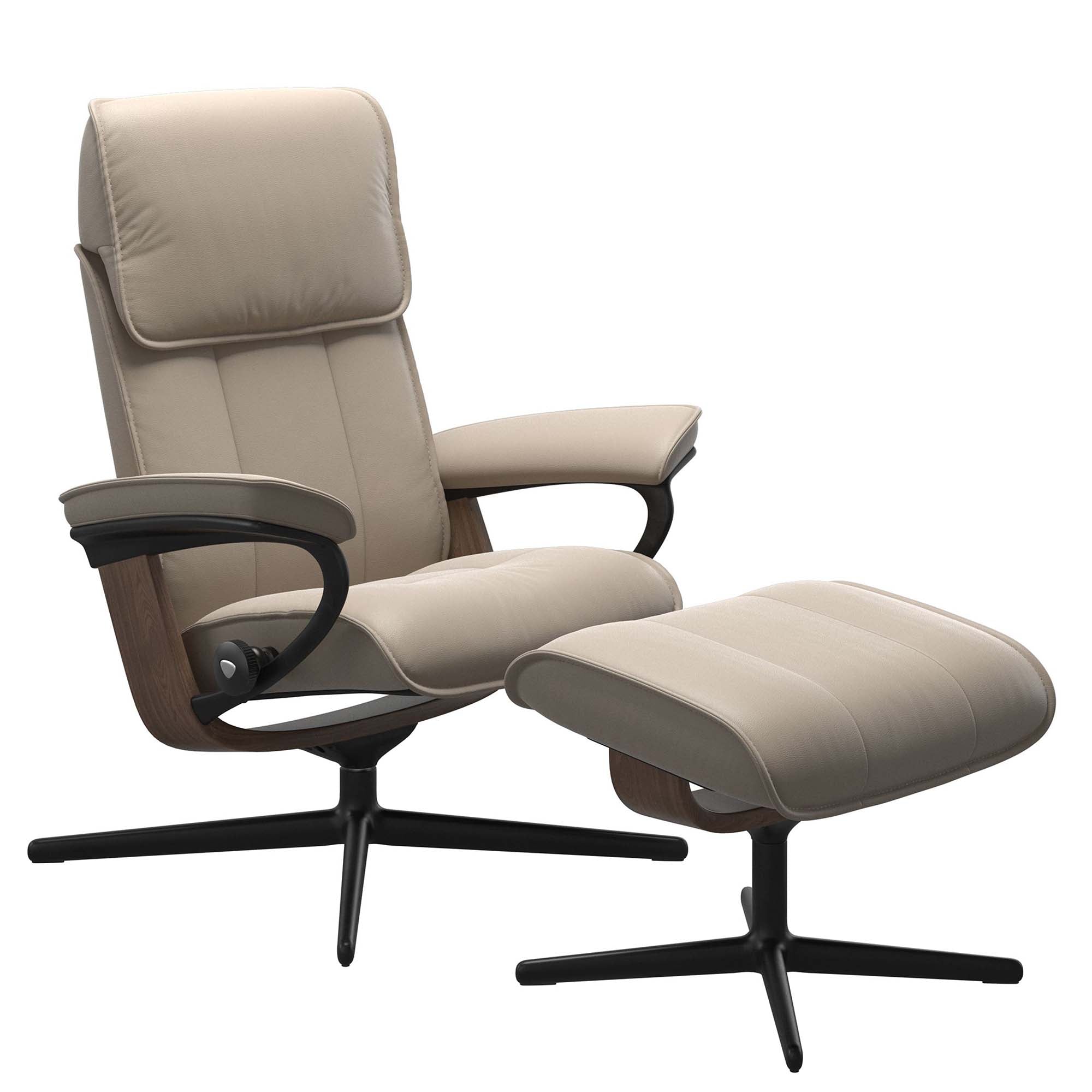 Stressless Admiral Cross Recliner & Ottoman