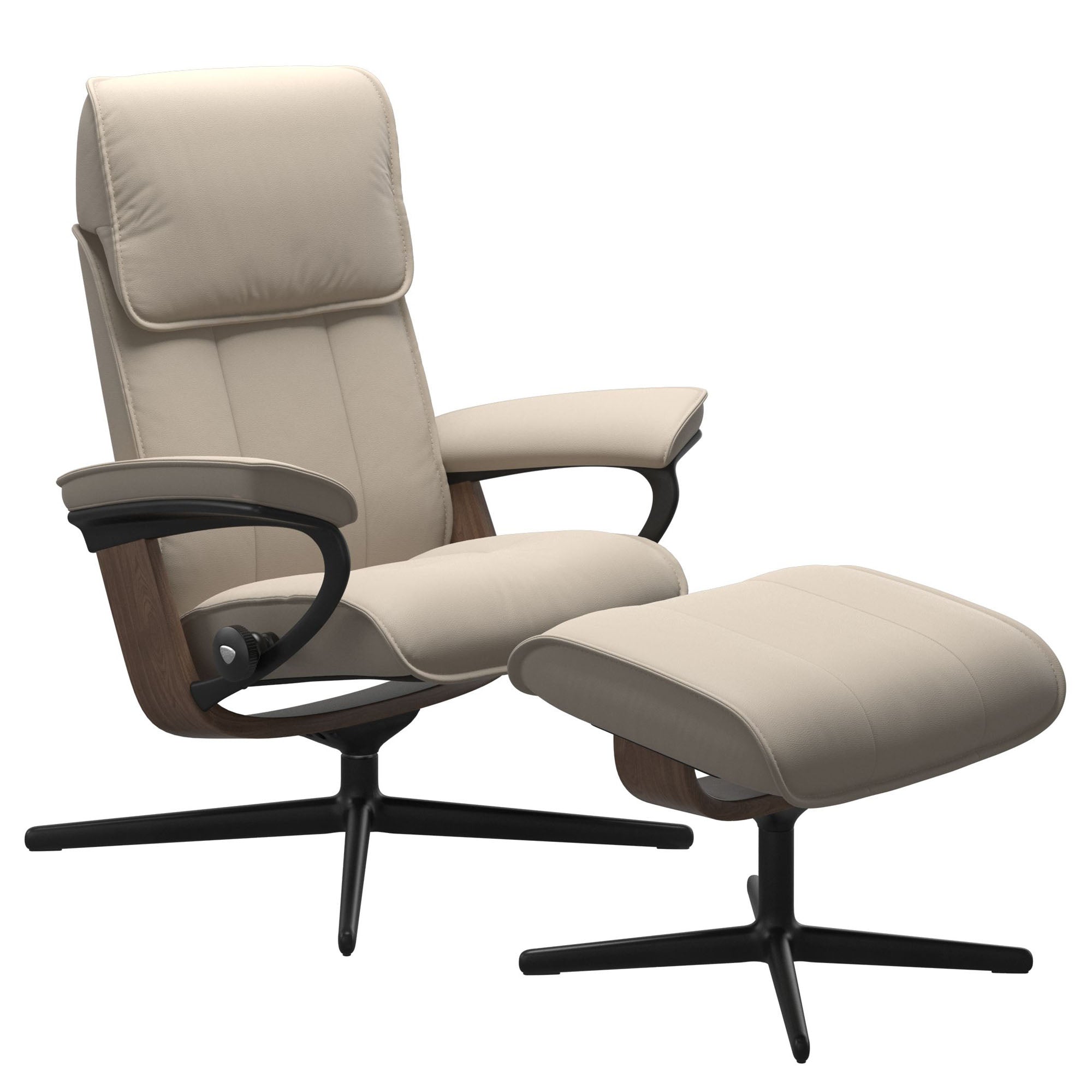 Stressless Admiral Cross Recliner & Ottoman