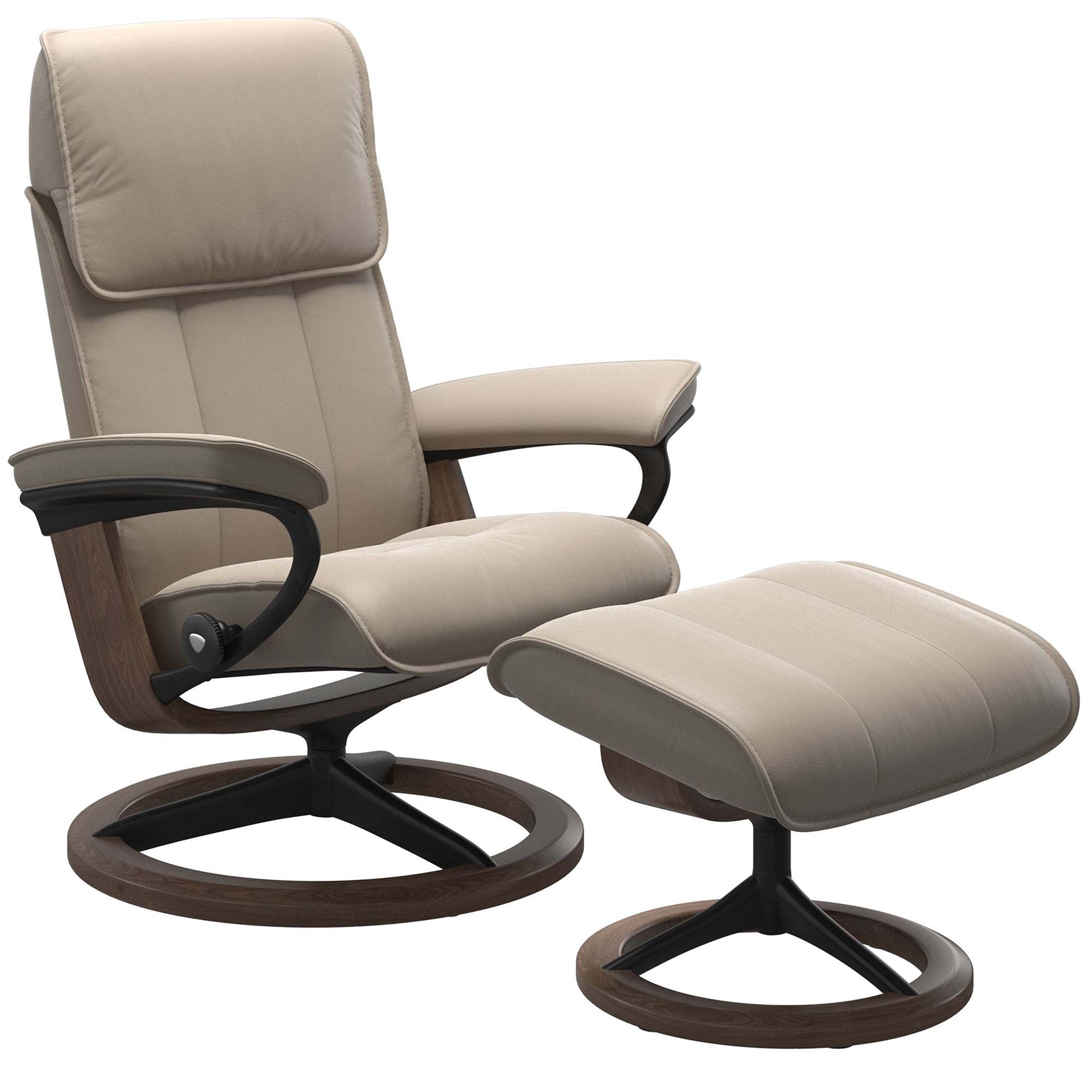 Stressless Admiral Signature Recliner & Ottoman