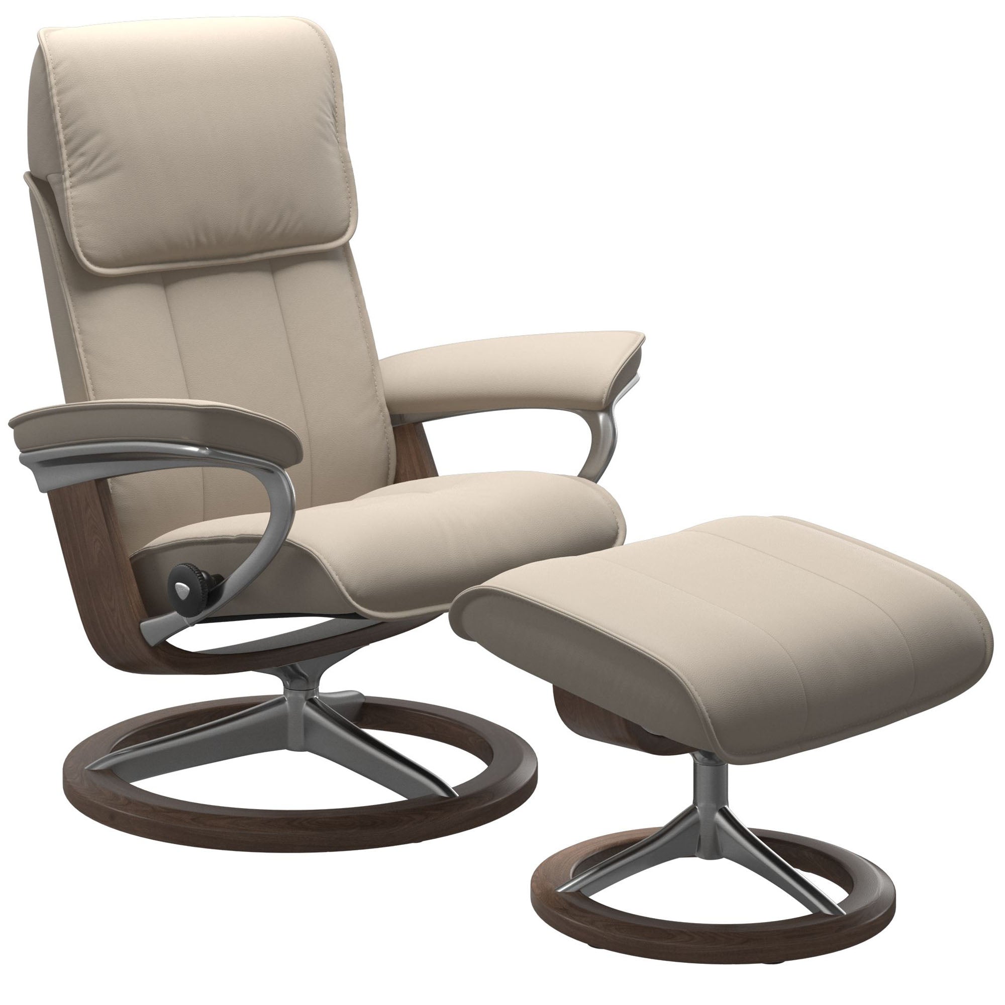 Stressless Admiral Signature Recliner & Ottoman
