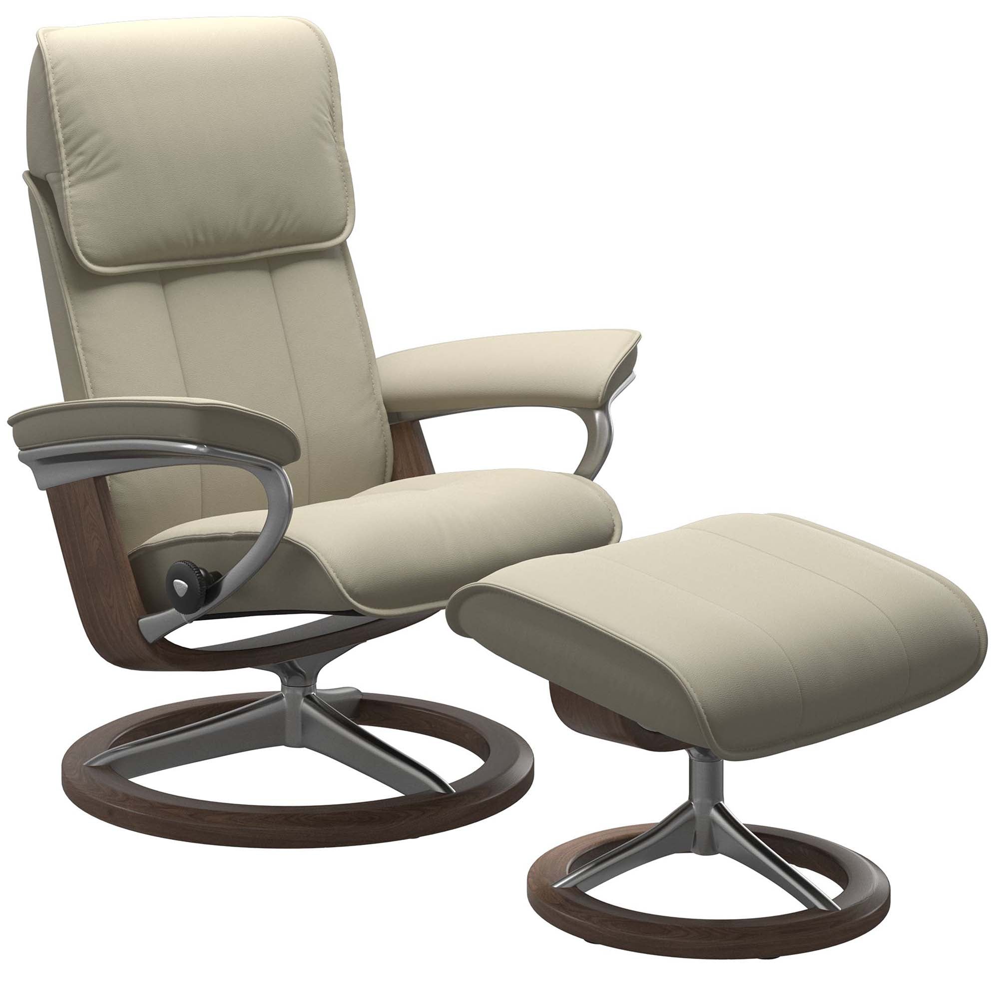 Stressless Admiral Signature Recliner & Ottoman