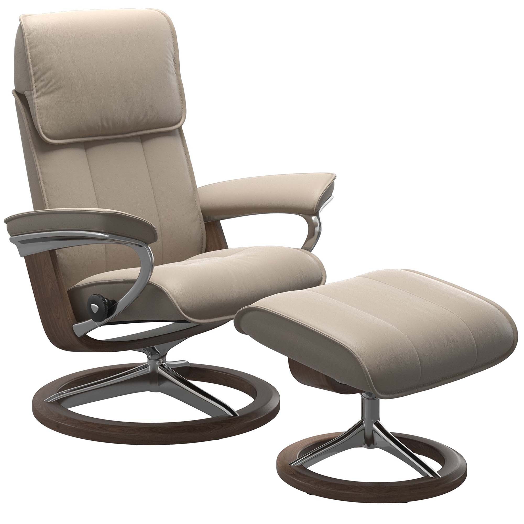 Stressless Admiral Signature Recliner & Ottoman