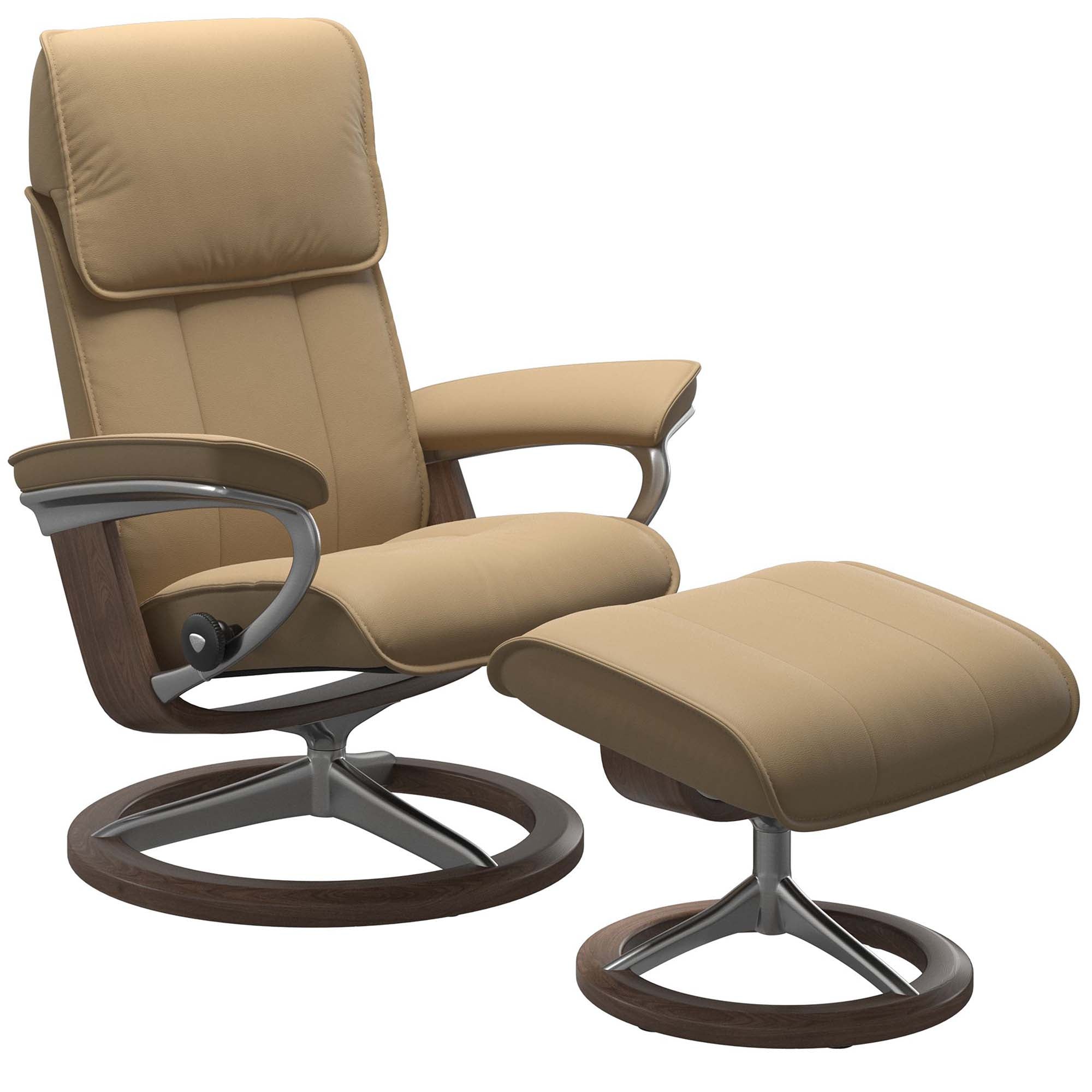 Stressless Admiral Signature Recliner & Ottoman