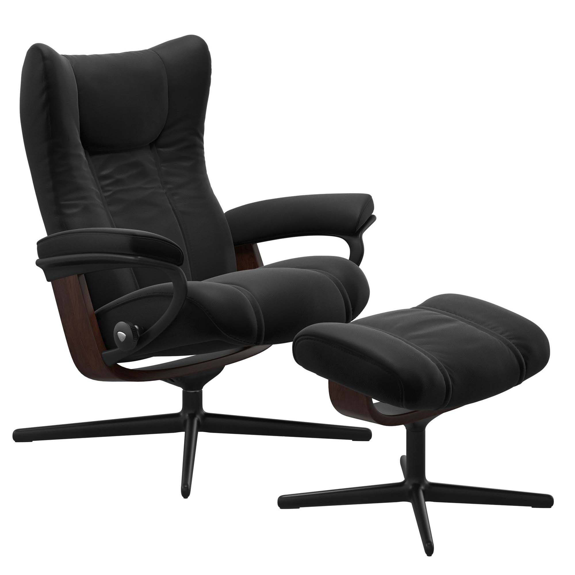 Stressless Wing Cross Recliner & Ottoman