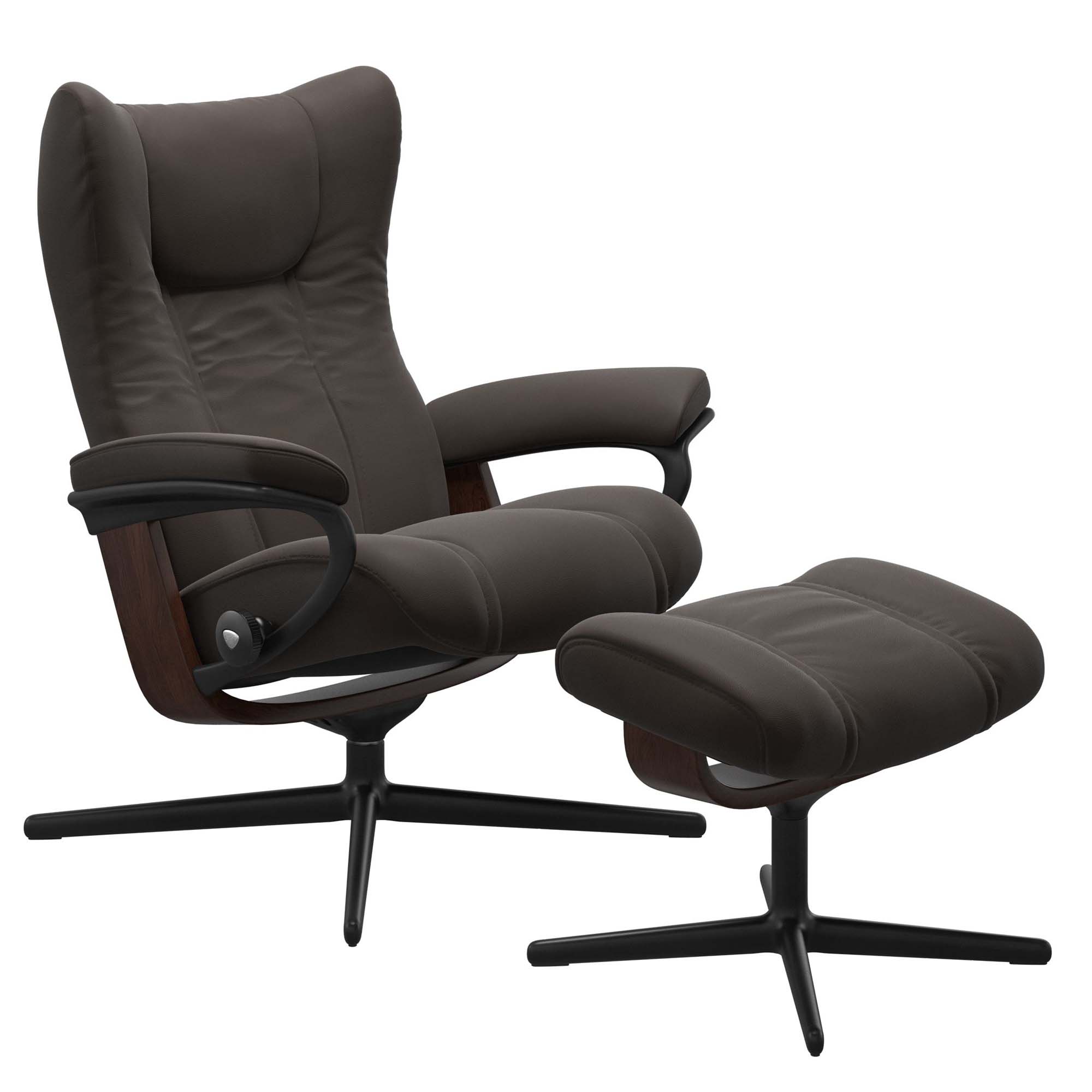 Stressless Wing Cross Recliner & Ottoman