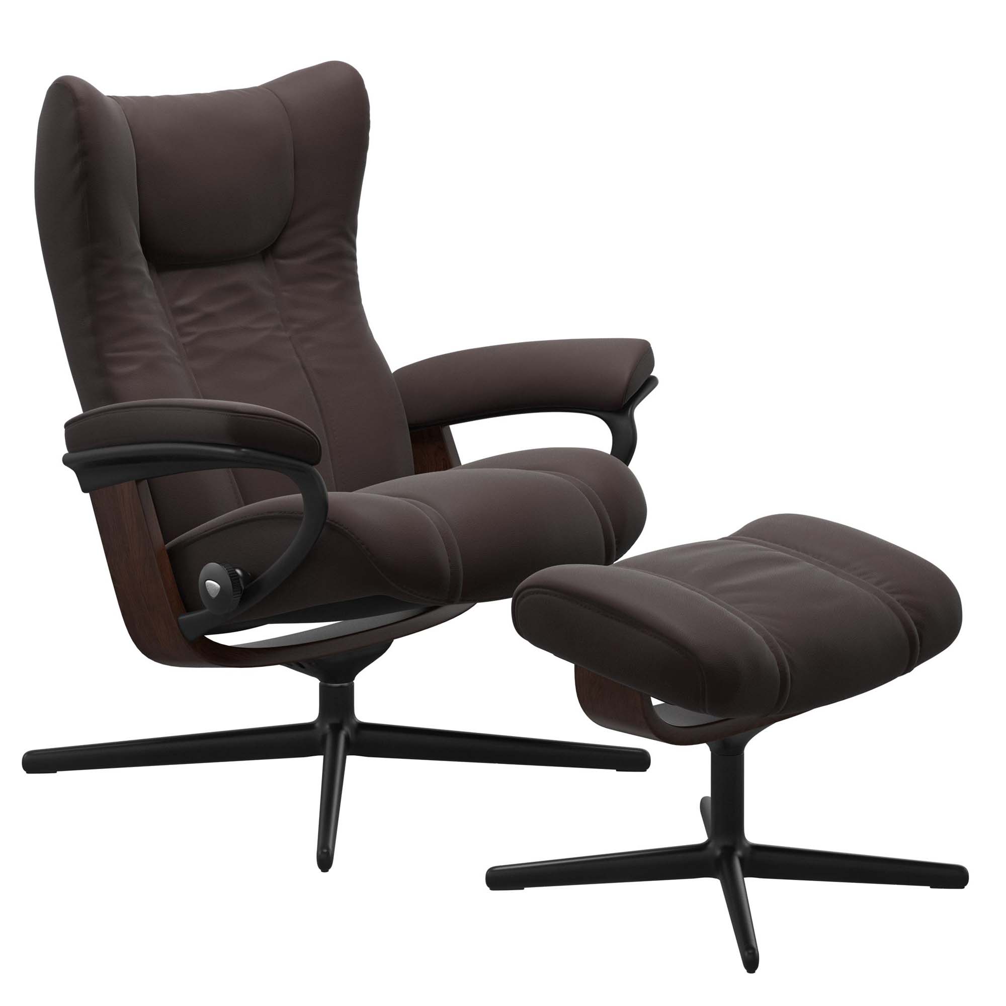 Stressless Wing Cross Recliner & Ottoman