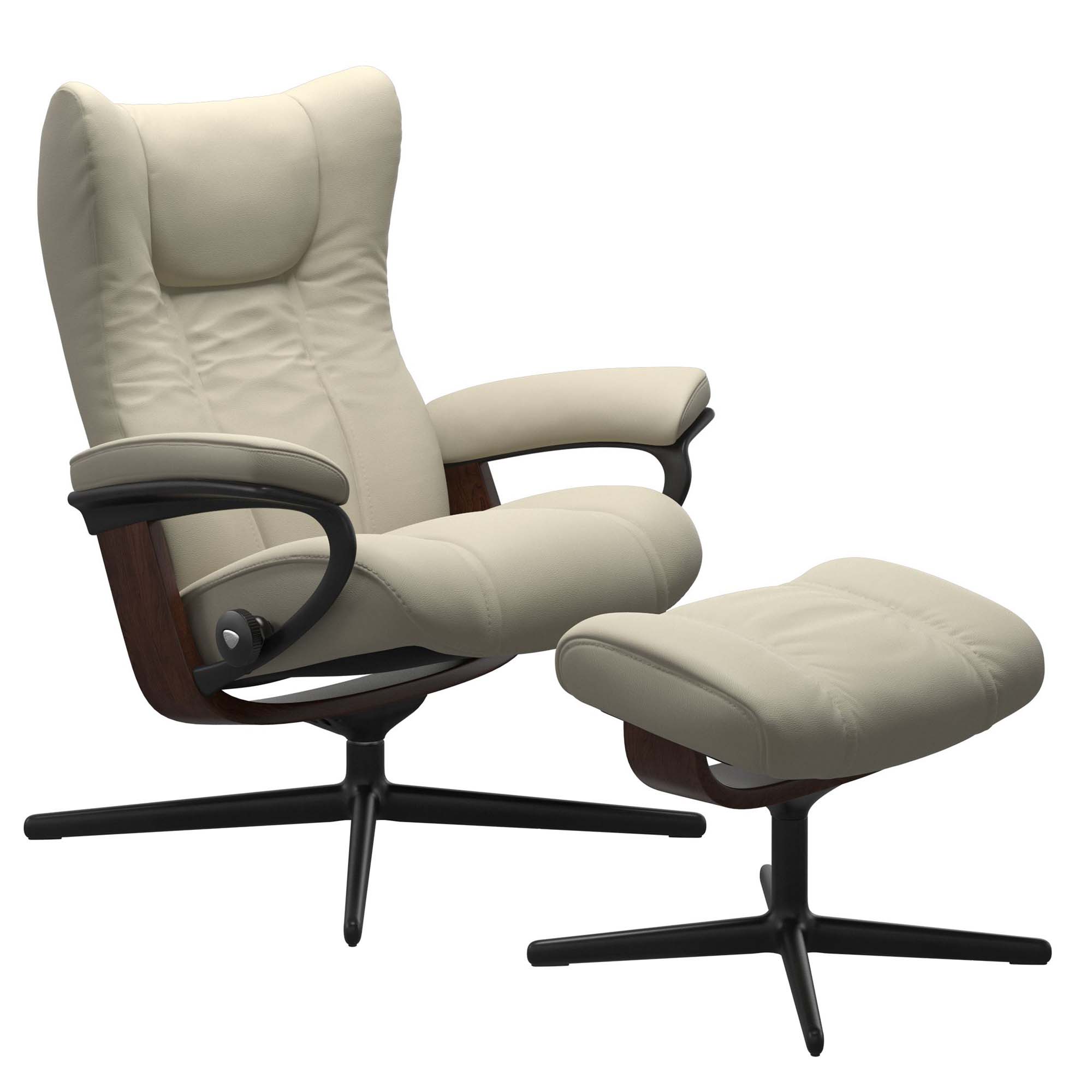 Stressless Wing Cross Recliner & Ottoman