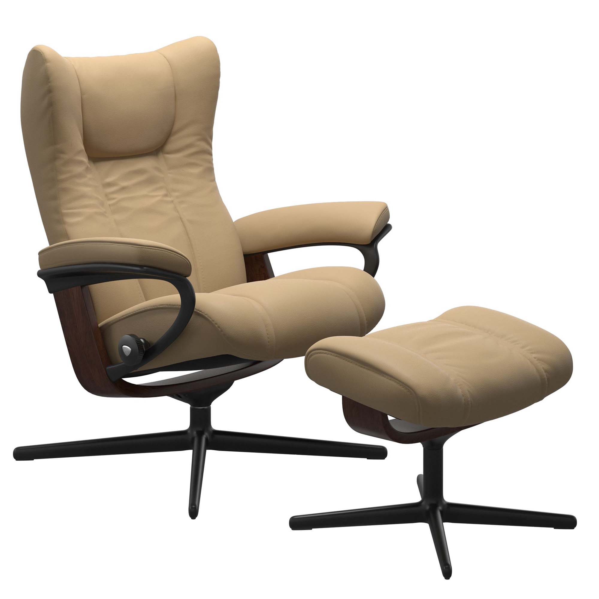 Stressless Wing Cross Recliner & Ottoman