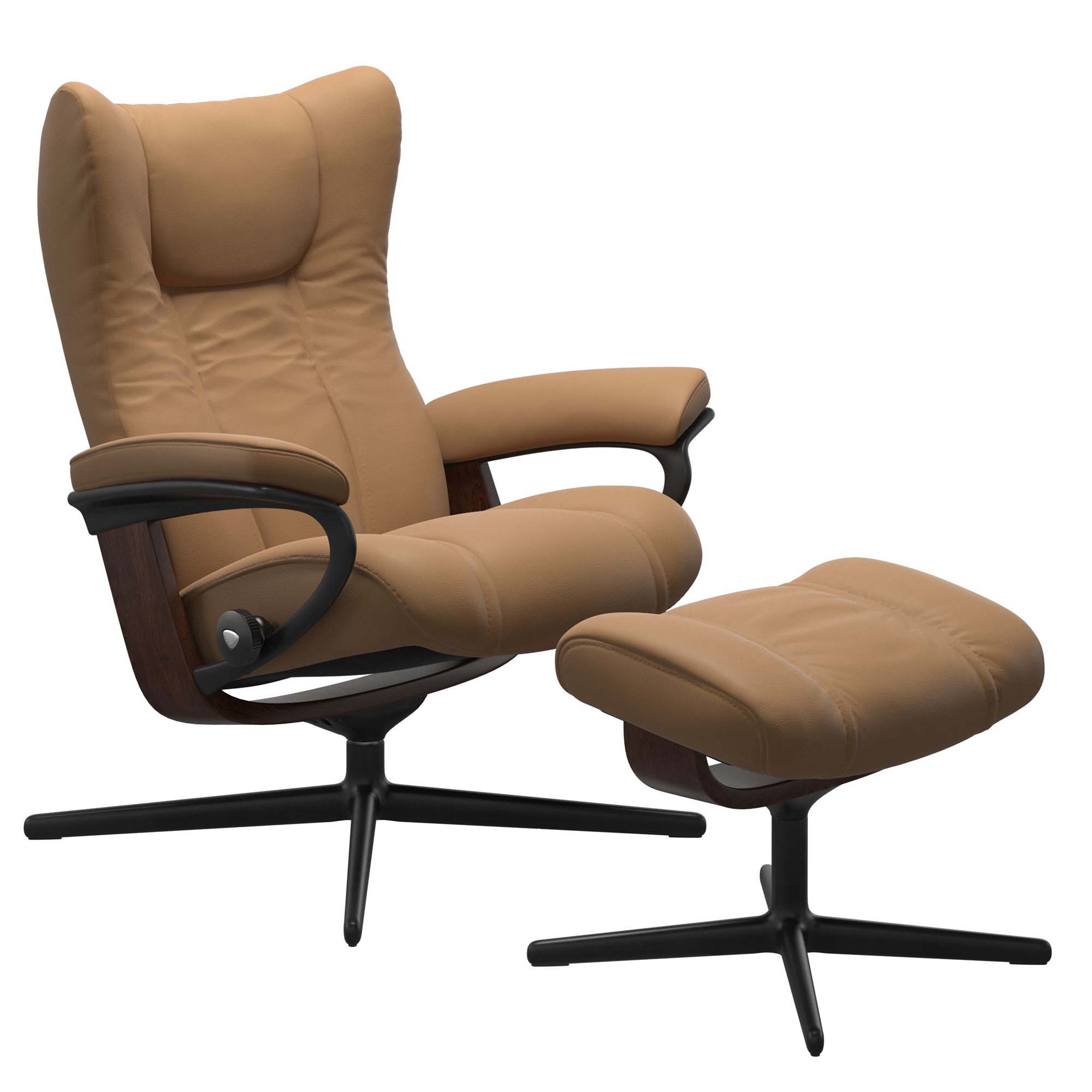 Stressless Wing Cross Recliner & Ottoman