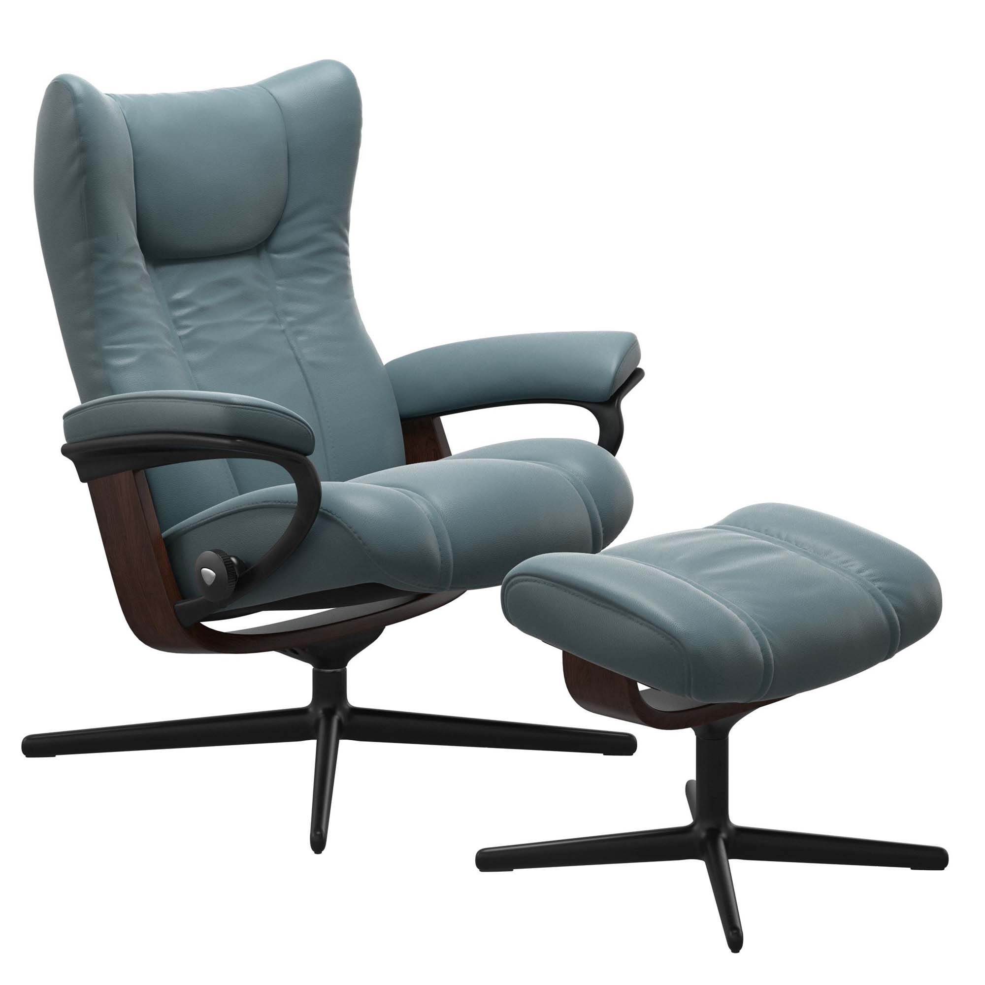 Stressless Wing Cross Recliner & Ottoman