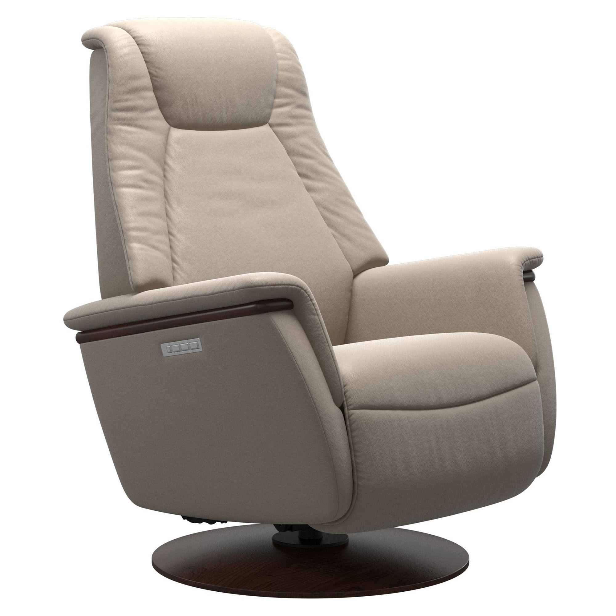 Stressless Max Recliner Paloma Mushroom with Brown Stain Base