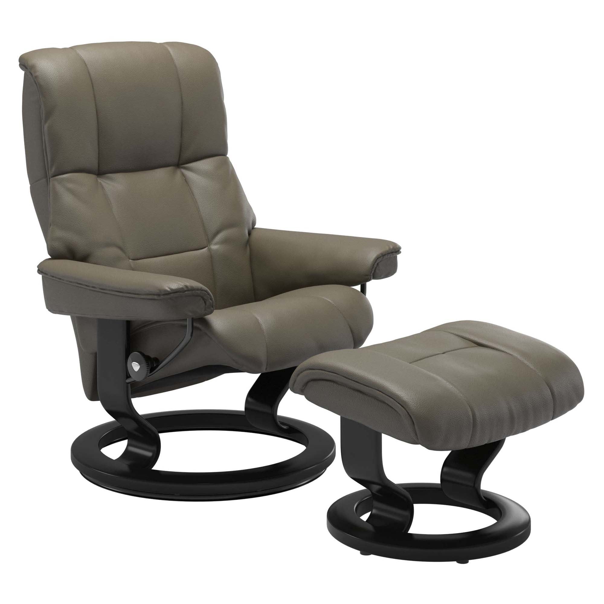 Stressless Mayfair Medium Recliner & Ottoman - Classic - Velaro Forest Green - In Stock