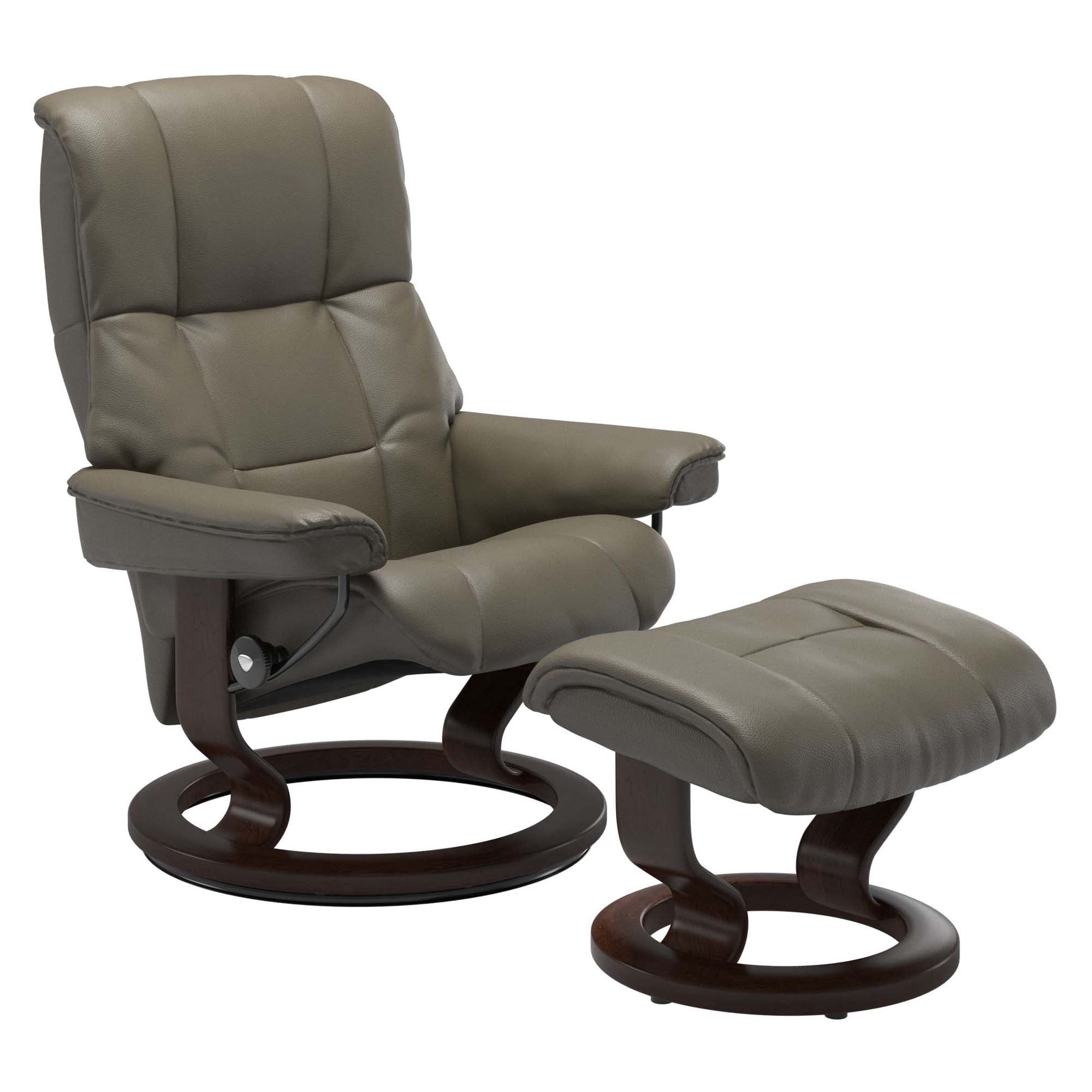 Stressless Mayfair Medium Recliner & Ottoman - Classic - Velaro Forest Green - In Stock