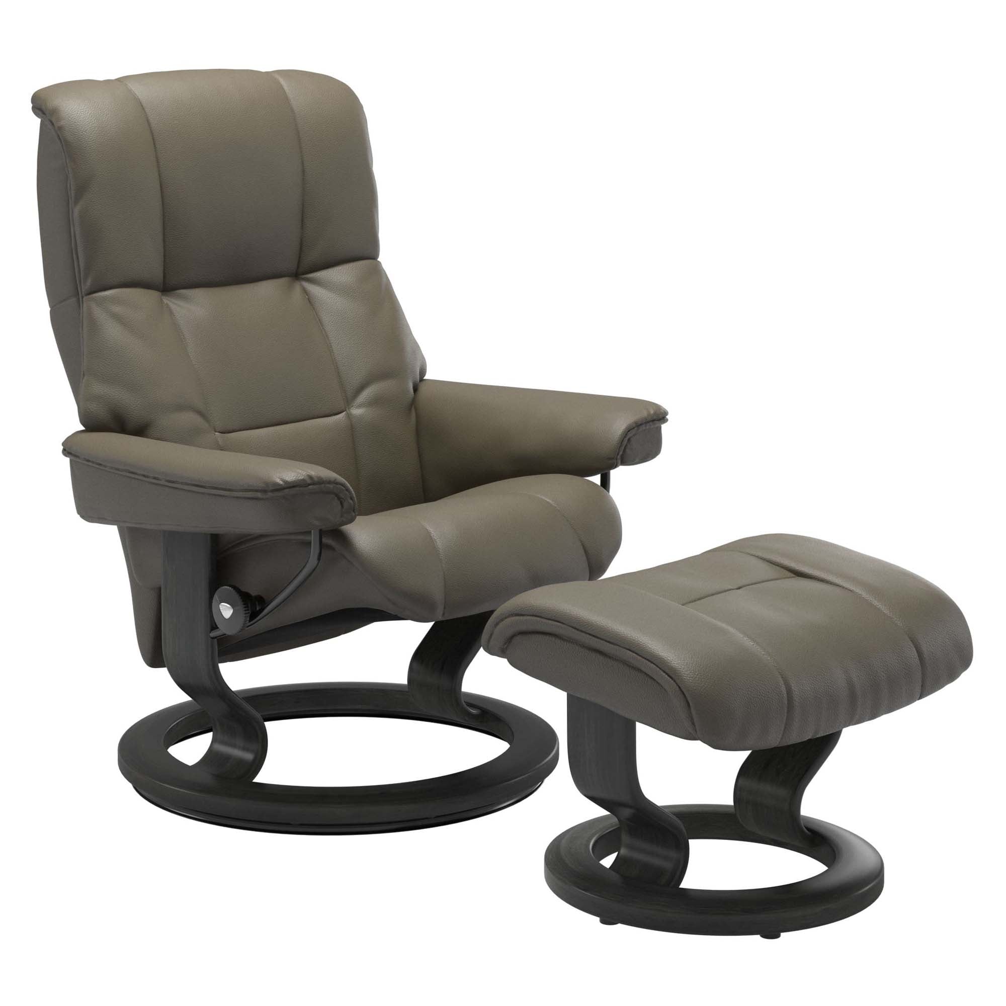 Stressless Mayfair Medium Recliner & Ottoman - Classic - Velaro Forest Green - In Stock
