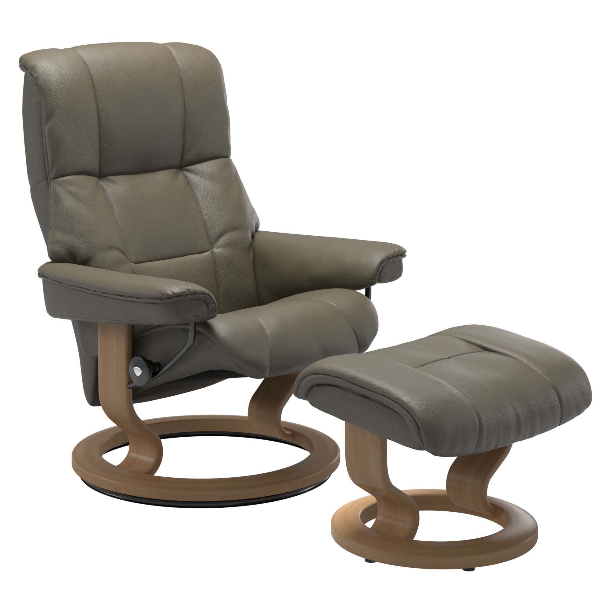 Stressless Mayfair Medium Recliner & Ottoman - Classic - Velaro Forest Green - In Stock