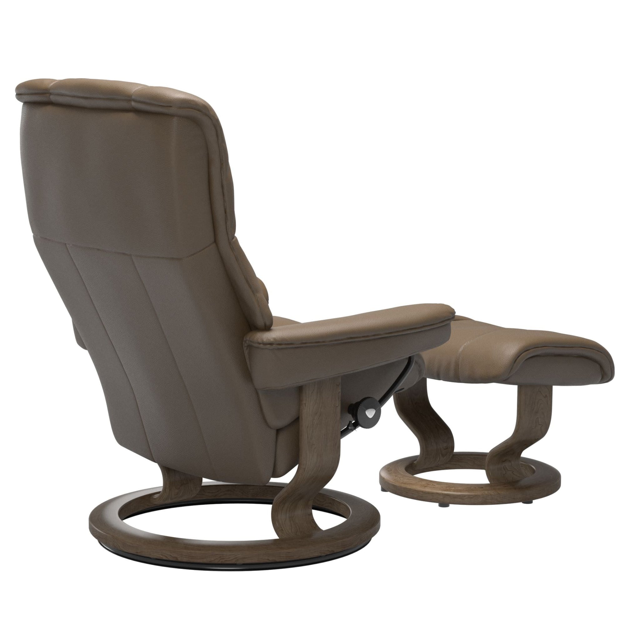 Stressless Mayfair Small Recliner & Ottoman - Classic - Velaro Mole - In Stock