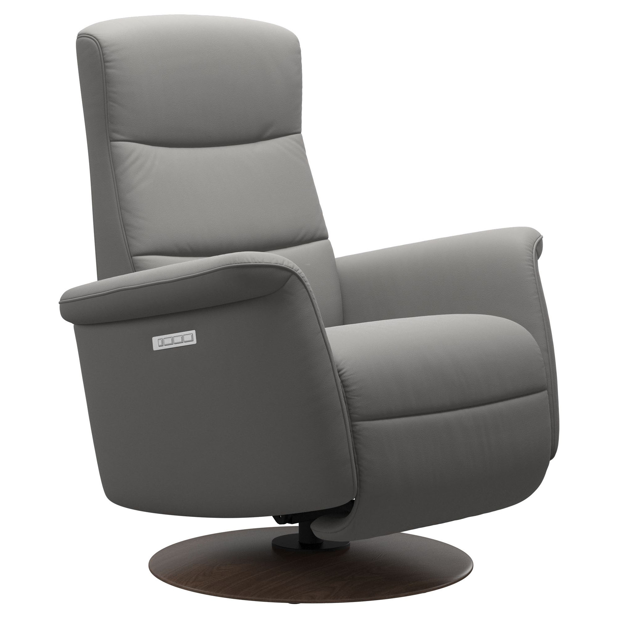 Stressless Mike Power Recliner Silver Grey Leather