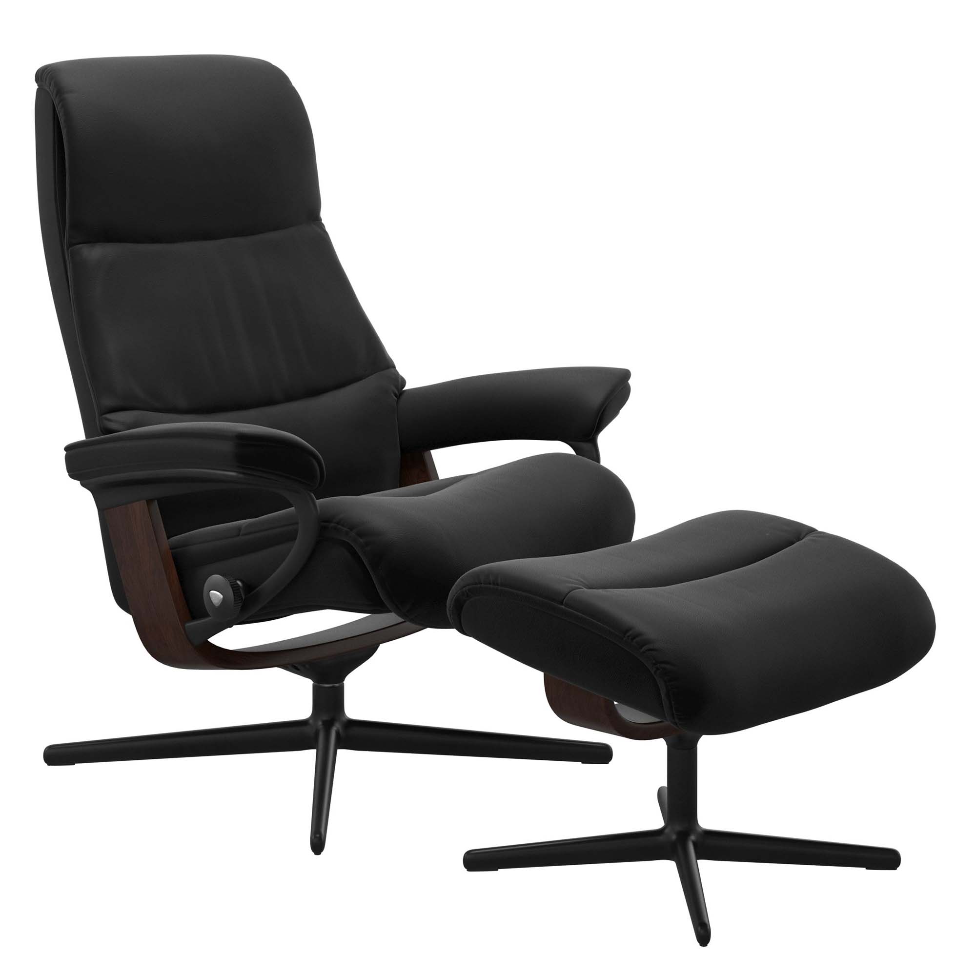 Stressless View Cross Recliner & Ottoman
