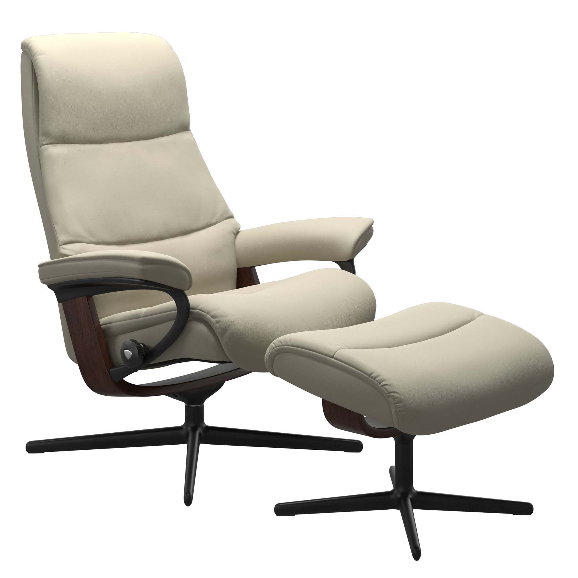 Stressless View Cross Recliner & Ottoman
